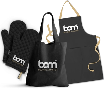 sada zástěry rukavic a bavlněného sácku