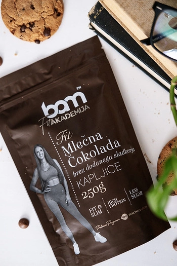 Mléčná čokoláda bez přidaného cukru - kapky, 250 g