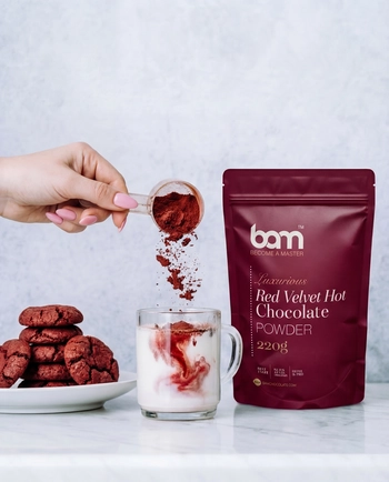 Červená sametová horká čokoláda, 220 g