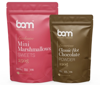 Sada horké čokolády a růžových Marshmallows